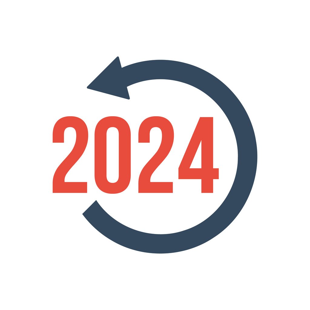 2024 with looped arrow